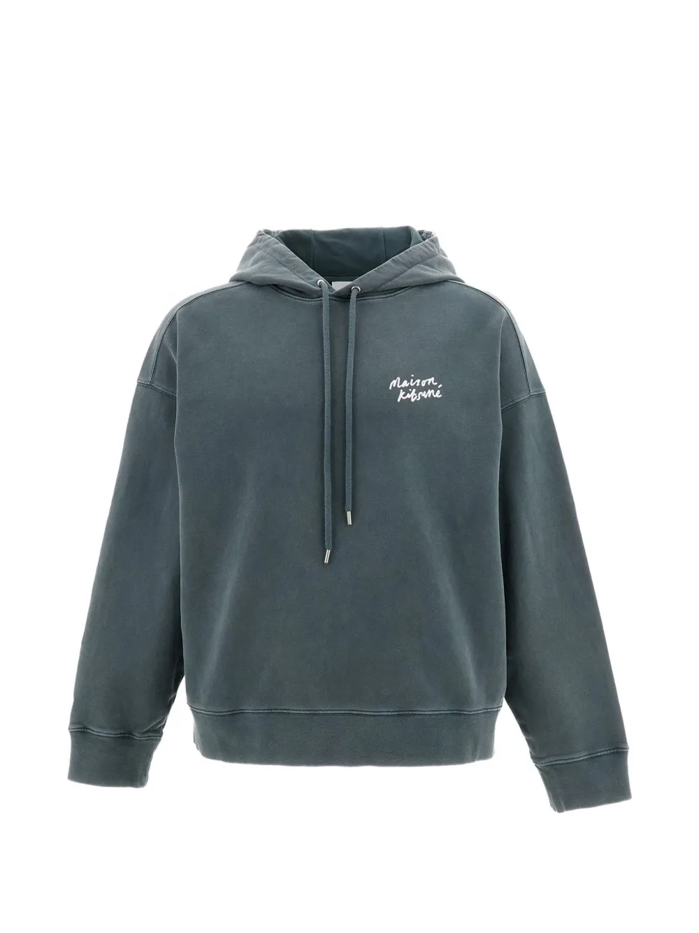Maison Kitsuné logo-print drawstring hoodie - Blu