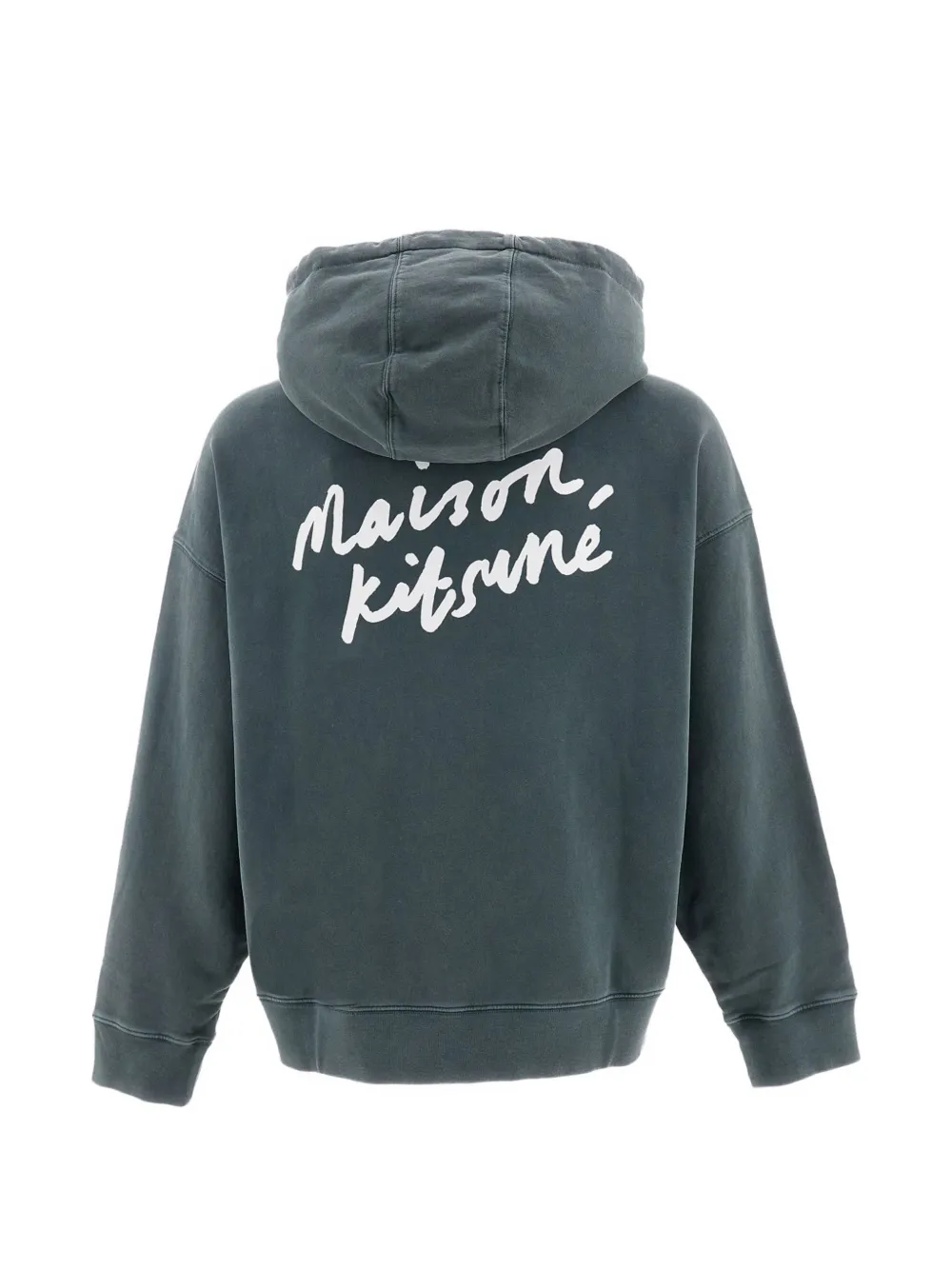 Maison Kitsuné logo-print drawstring hoodie Blauw