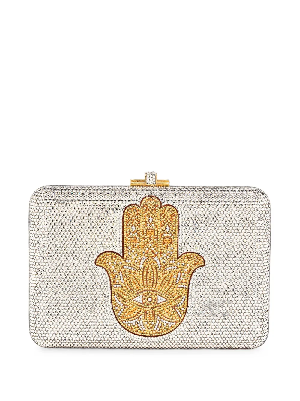 Judith Leiber Hamsa crystal-embellished clutch bag
