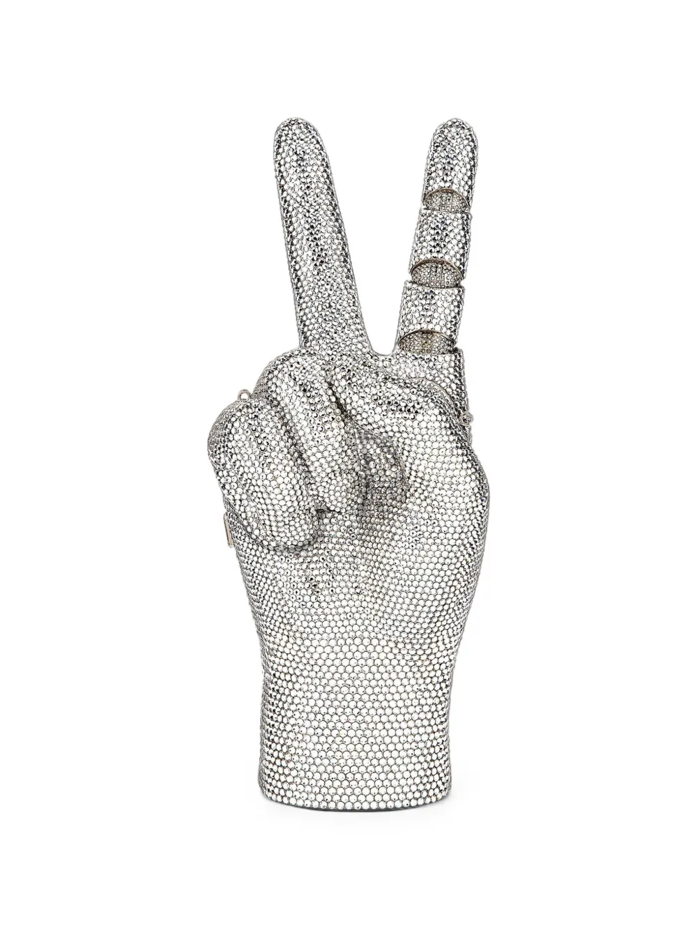Judith Leiber Silver Hand War and Peace crystal-embellished mini bag