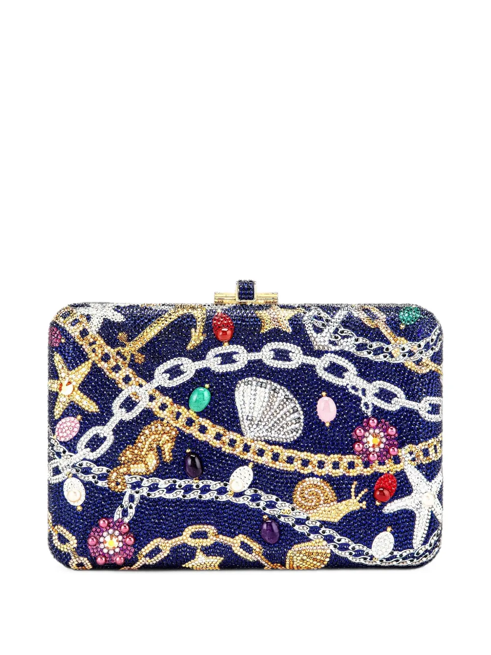 Judith Leiber Slim Slide crystal-embellished chain-print minibag