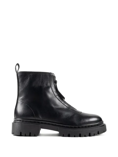 STAUD Miles zip-front leather ankle boots