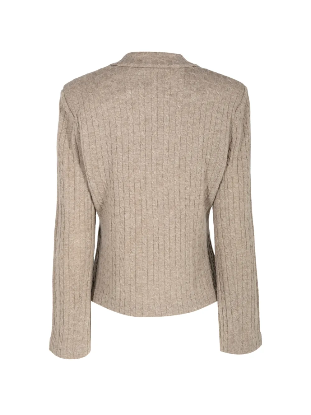By Malene Birger Riva kabelgebreid gelaagd vest Beige
