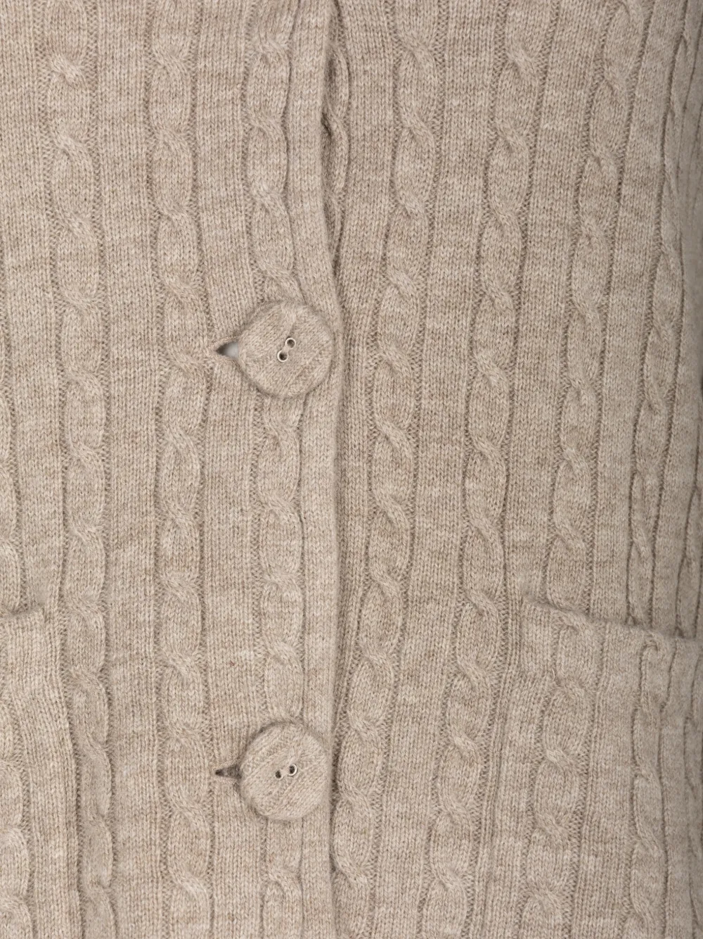 By Malene Birger Riva kabelgebreid gelaagd vest Beige