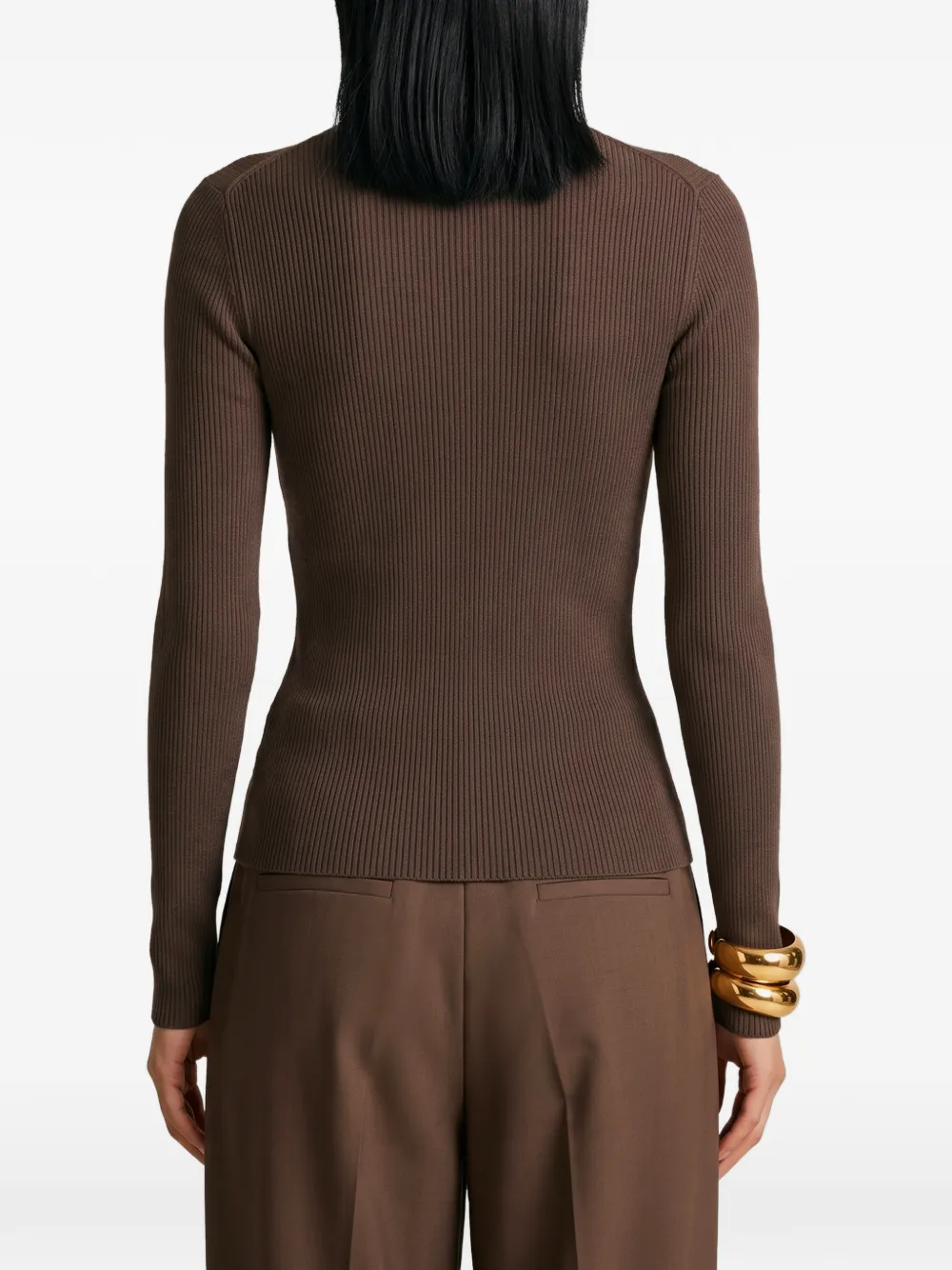 Max Mara Ribgebreide coltrui Bruin