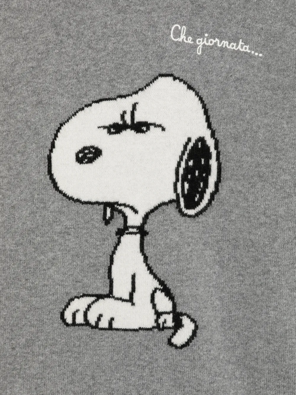 MC2 Saint Barth Snoopy-embroidered wool sweater Grijs