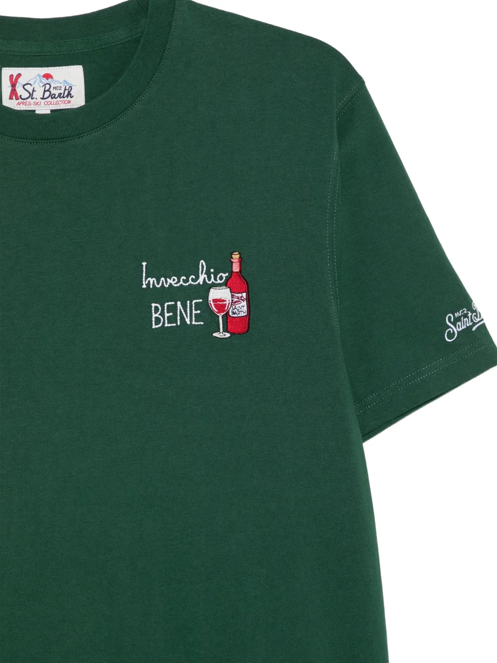 MC2 Saint Barth embroidered logo-patch T-shirt Groen