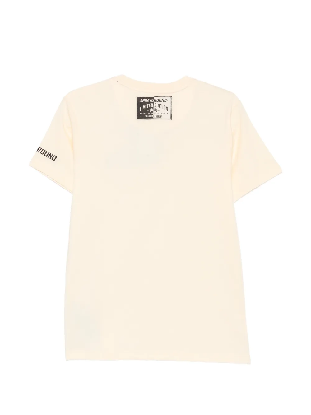 Sprayground Shark Mouth logo-print T-shirt Beige