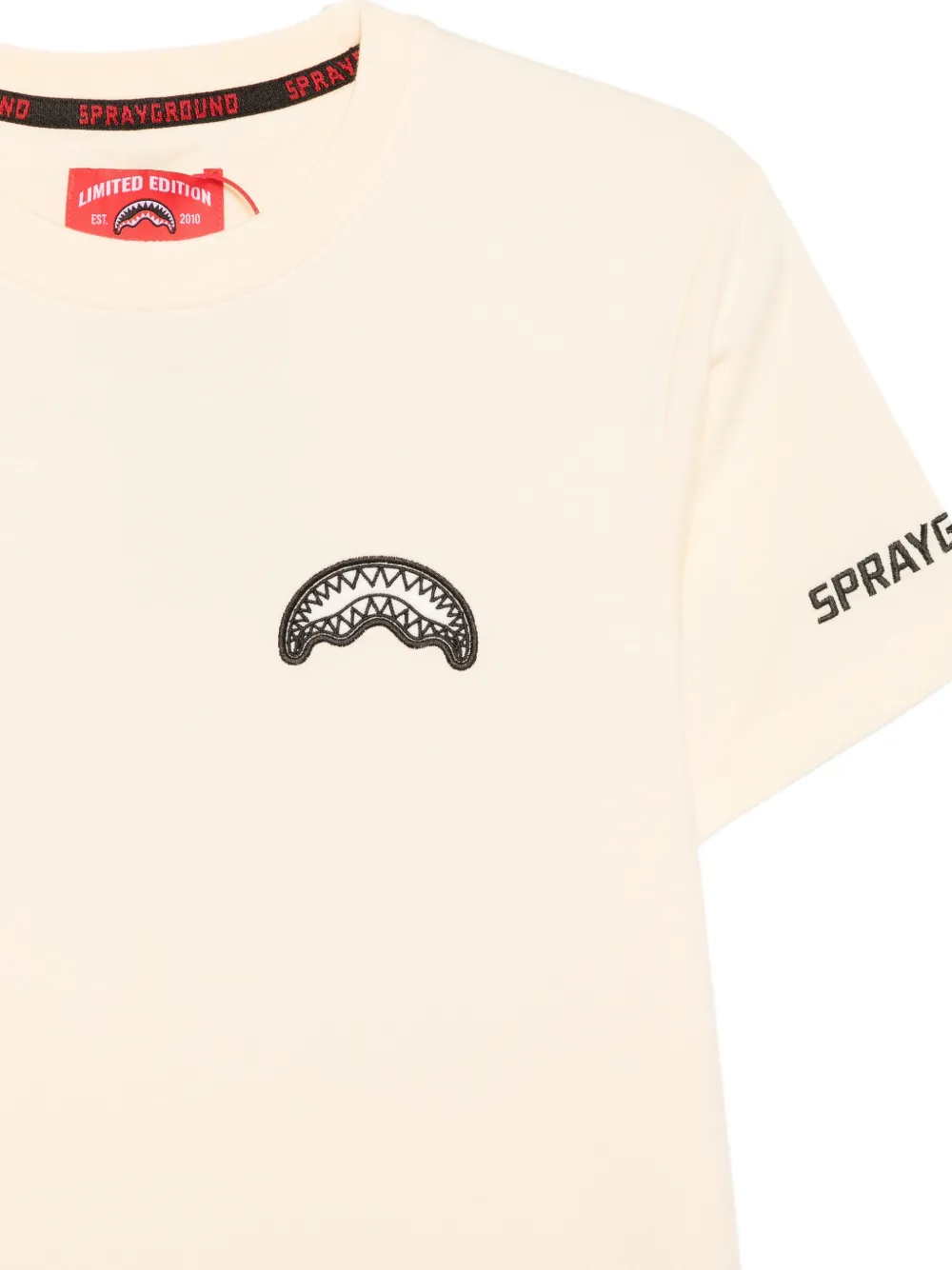 Sprayground Shark Mouth logo-print T-shirt Beige