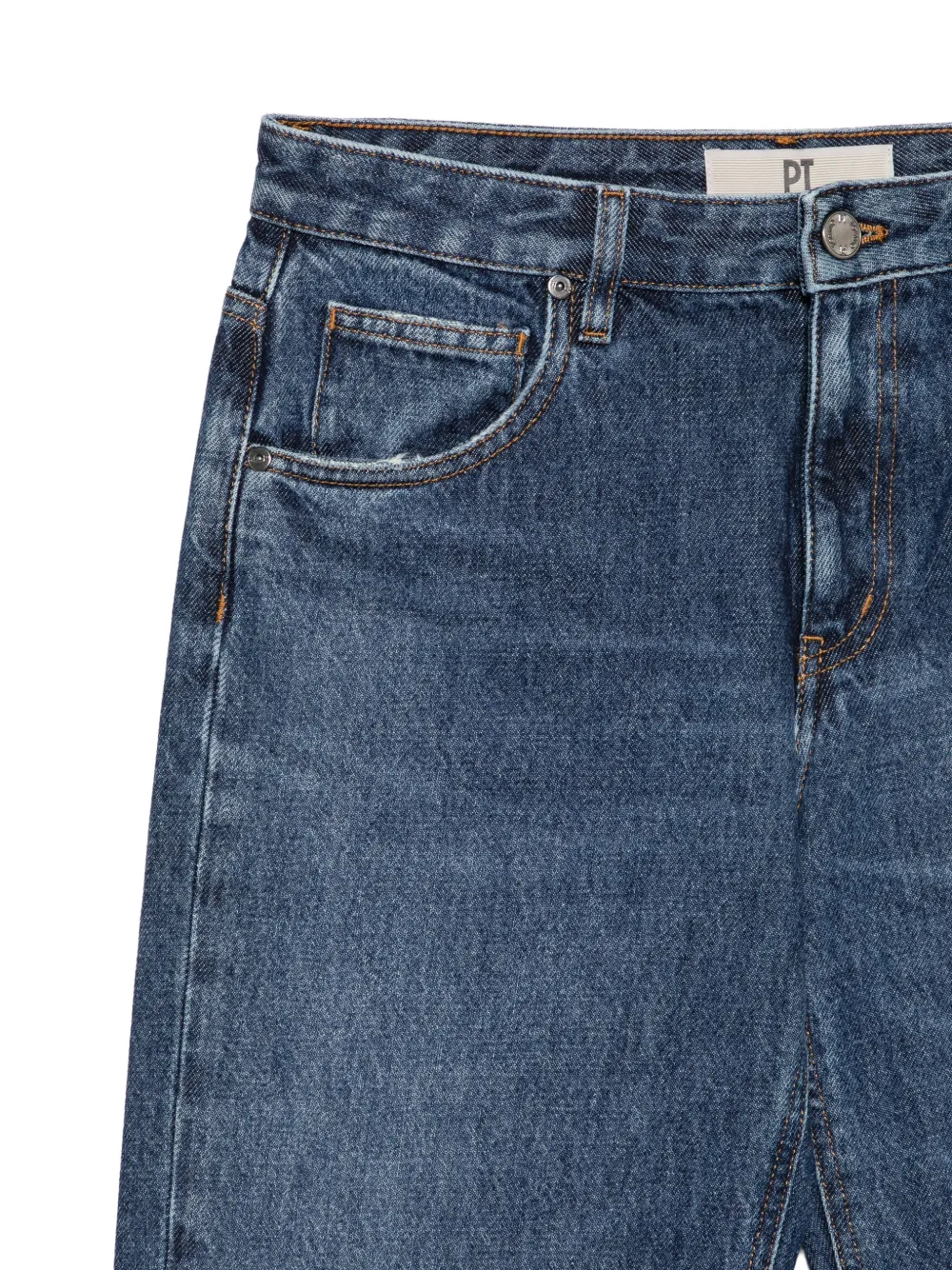 PT Torino Straight jeans met vervaagd effect Blauw