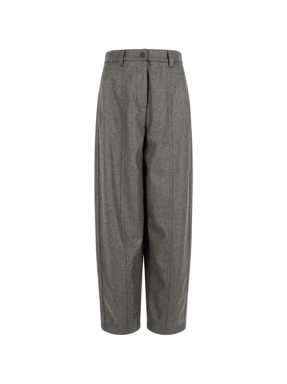 Moncler Grenoble Loden broek met persvouwen en wijde pijpen Groen