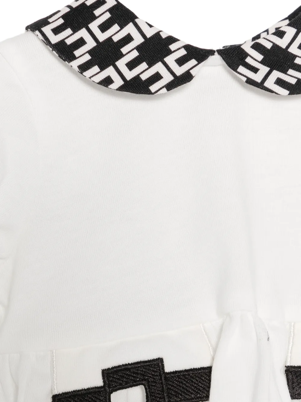 Elisabetta Franchi Kids Broekset met monogram-print en peplum-zoom Wit