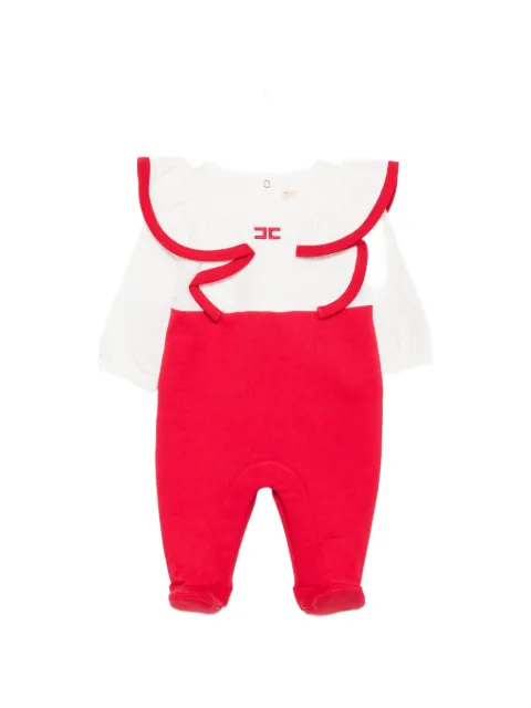 Elisabetta Franchi Kids jumpsuit con logo bordado y volantes