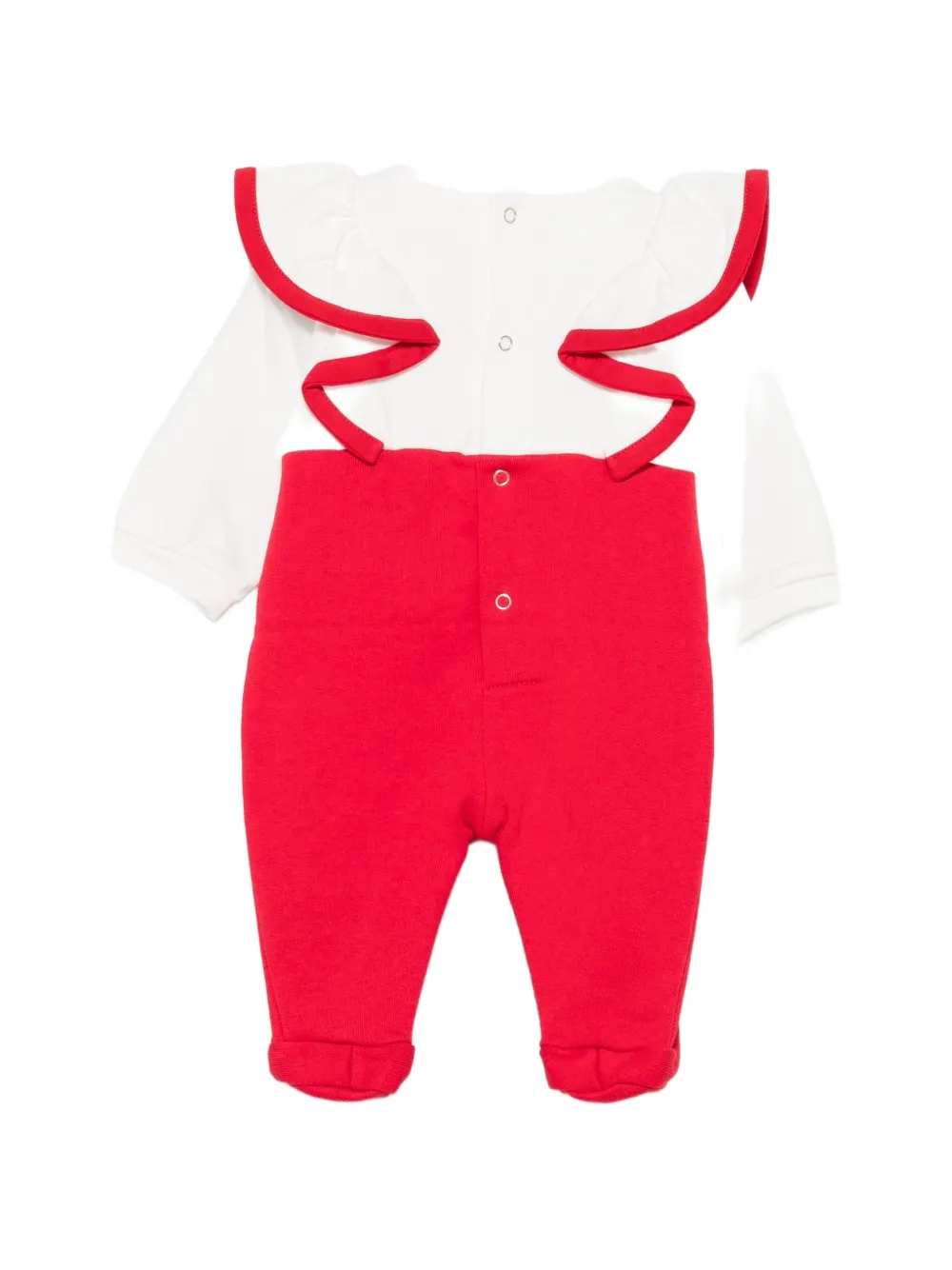 Elisabetta Franchi Kids Jumpsuit met geborduurd logo en ruches Rood