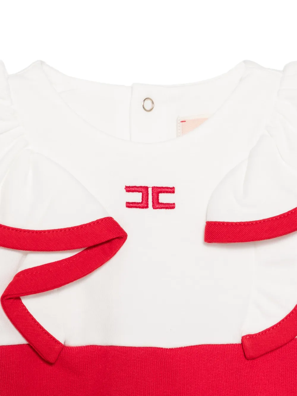 Elisabetta Franchi Kids Jumpsuit met geborduurd logo en ruches Rood