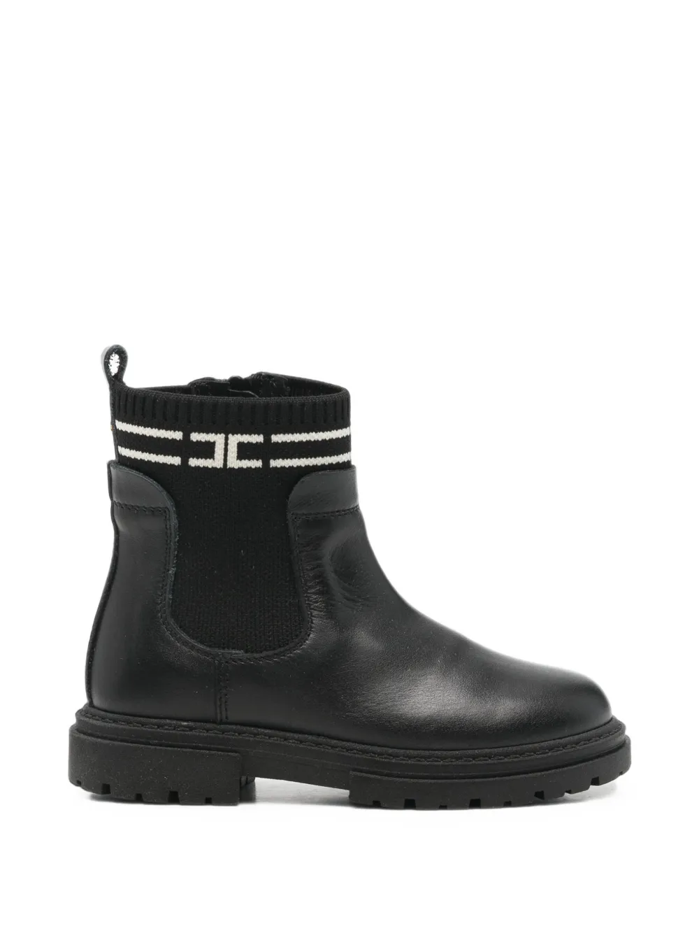 Elisabetta Franchi Kids logo-plaque ankle boots - Noir Elisabetta Franchi Kids logo-plaque ankle boots - Noir