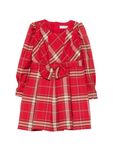 Abel & Lula tartan-pattern bow-detail dress