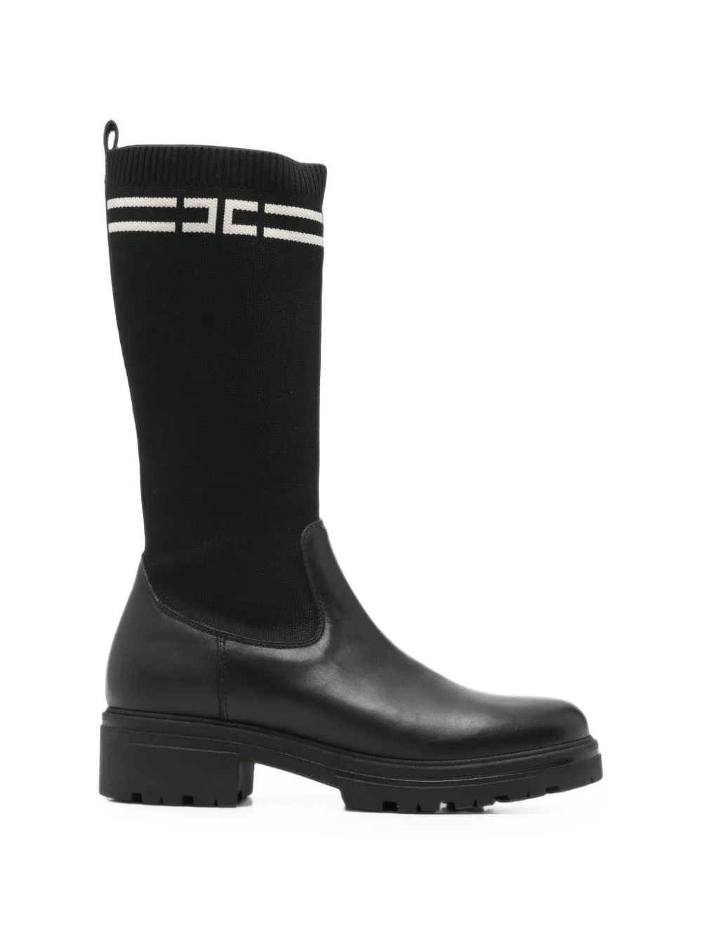 Elisabetta Franchi Kids sock-style leather boots - Noir Elisabetta Franchi Kids sock-style leather boots - Noir