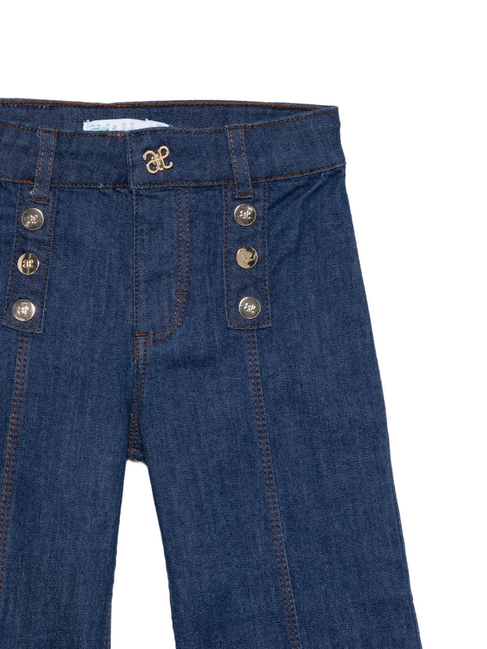 Abel & Lula Flared jeans verfraaid met knopen Blauw