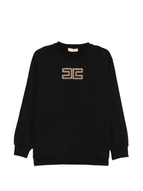 Elisabetta Franchi Kids crystal-embellished logo-plaque sweatshirt
