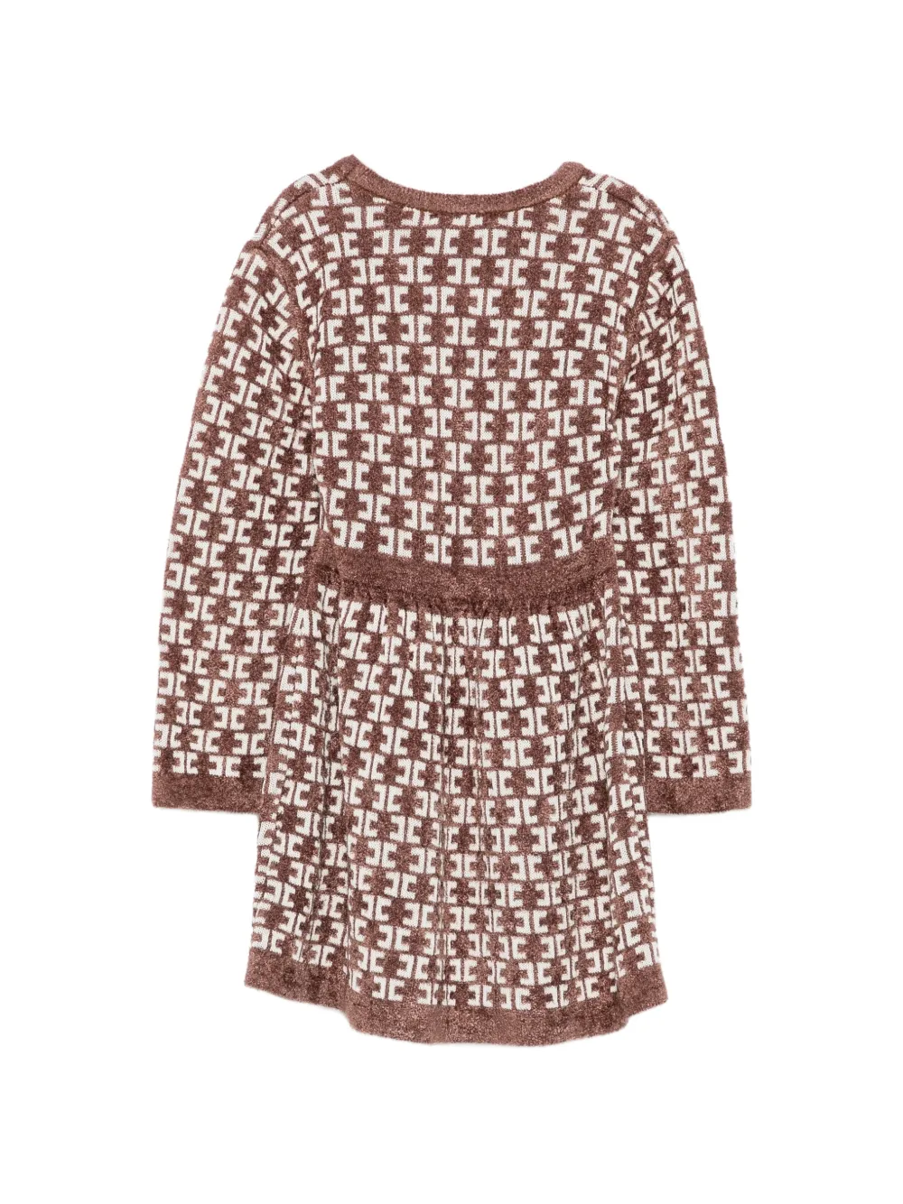Elisabetta Franchi Kids Jurk met monogramprint Bruin