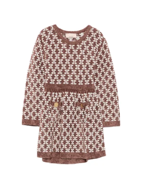 Elisabetta Franchi Kids langærmet kjole med monogram-mønster