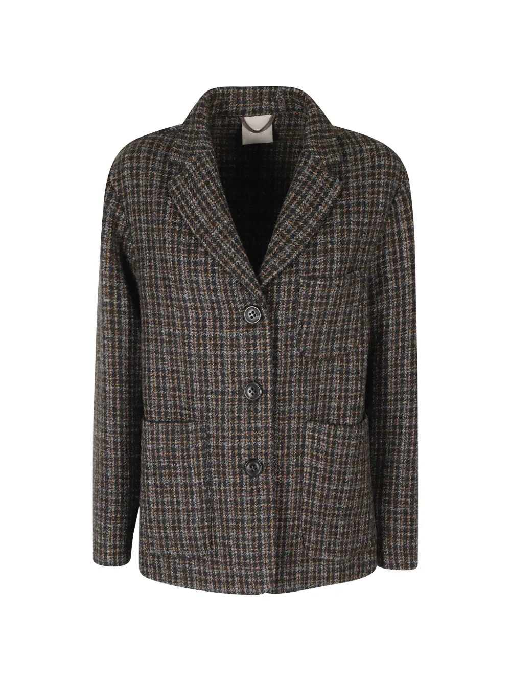 Kiltie check-pattern notched-lapels jacket - Marron