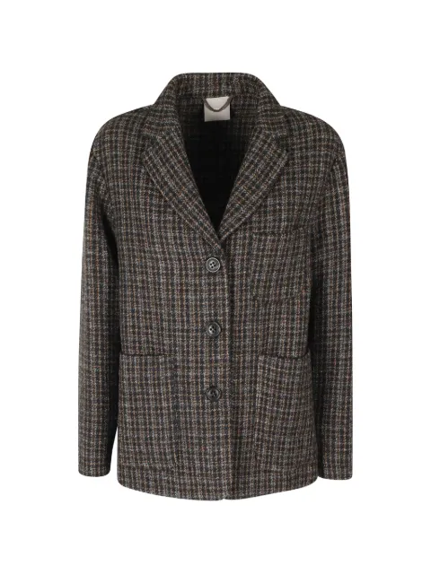 Kiltie check-pattern notched-lapels jacket