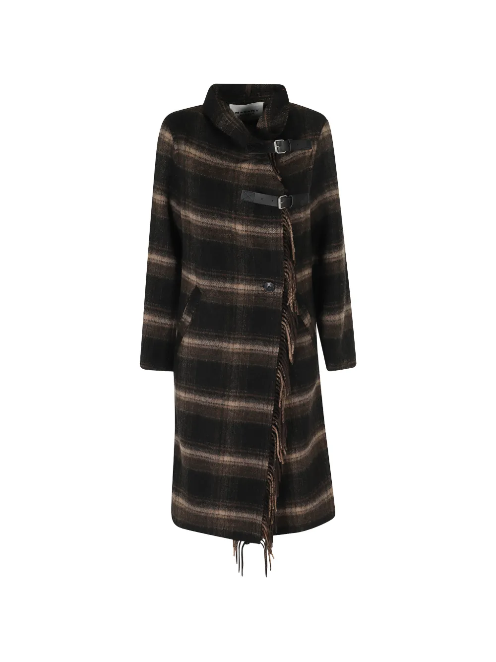 MARANT ÉTOILE fringed checked coat