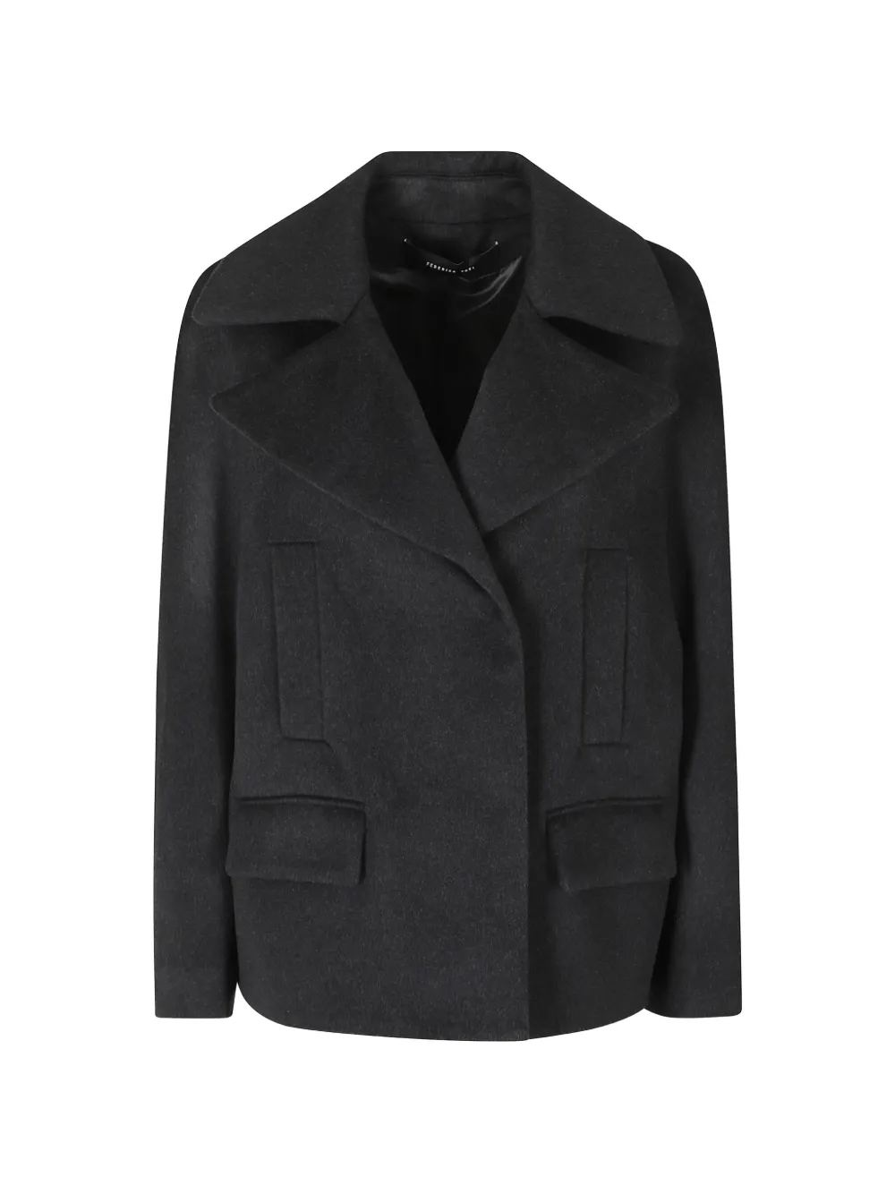 Federica Tosi notched-lapel pea coat - Gris Federica Tosi notched-lapel pea coat - Gris