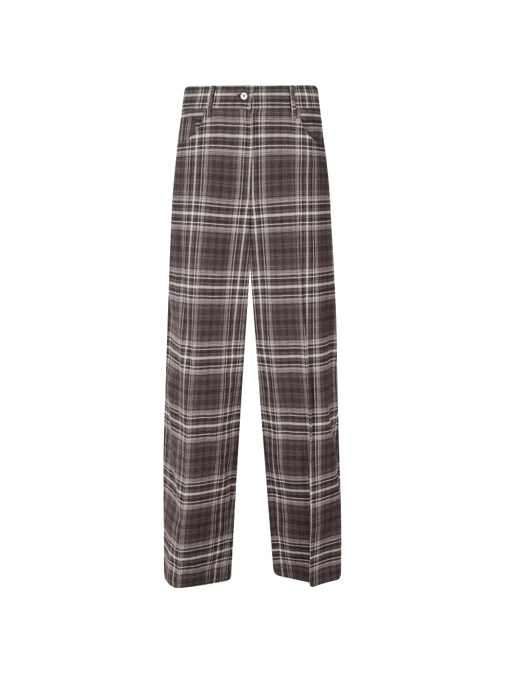 Alysi tartan-print cotton trousers Bruin