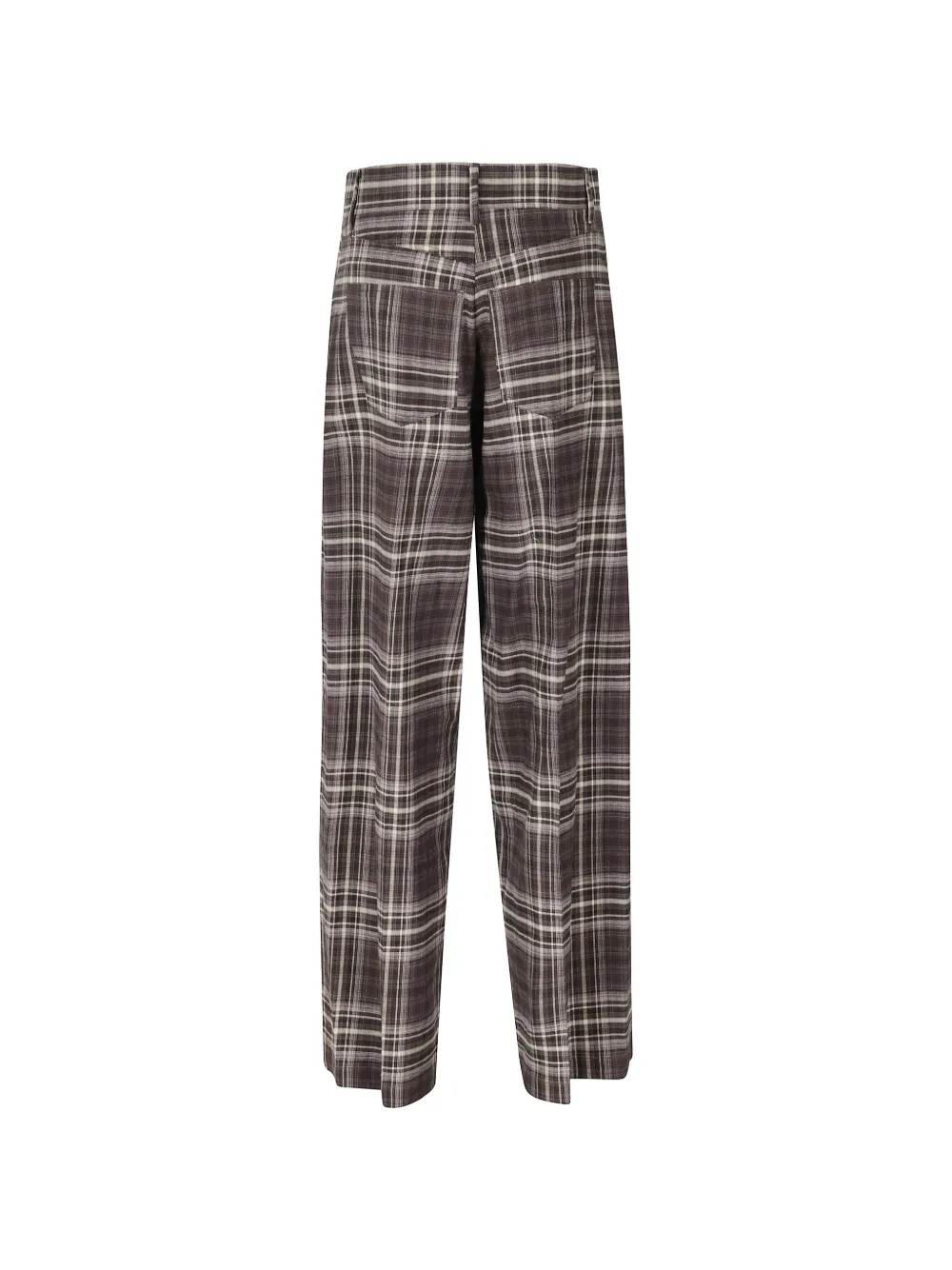 Alysi tartan-print cotton trousers Bruin