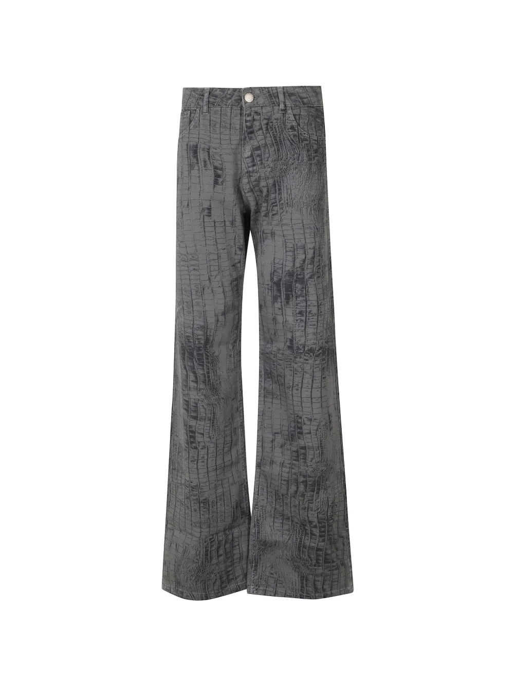 Federica Tosi Coconut crocodile-effect flared-leg jeans - Grau