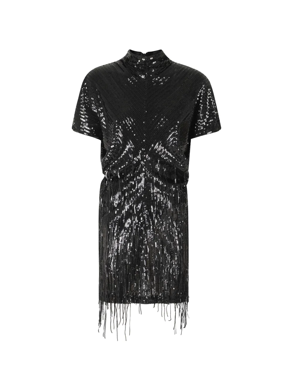 Federica Tosi sequin-embellished fringed dress Zwart
