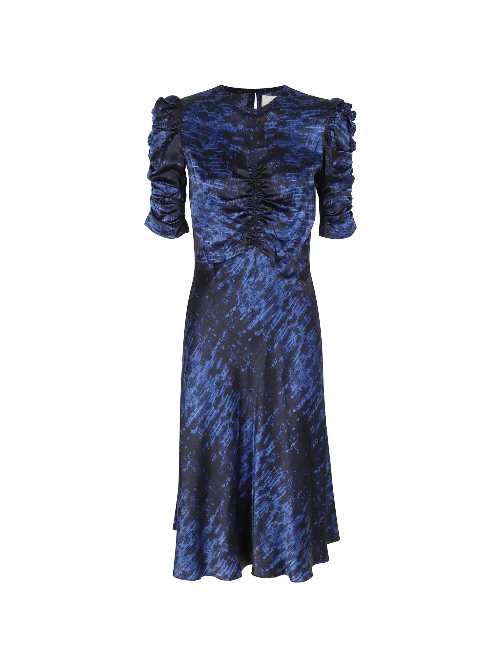 ISABEL MARANT Lemila ruched-sleeve dress Blauw