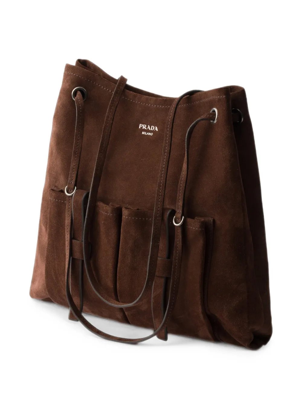 Prada Grote Route suède tas Bruin