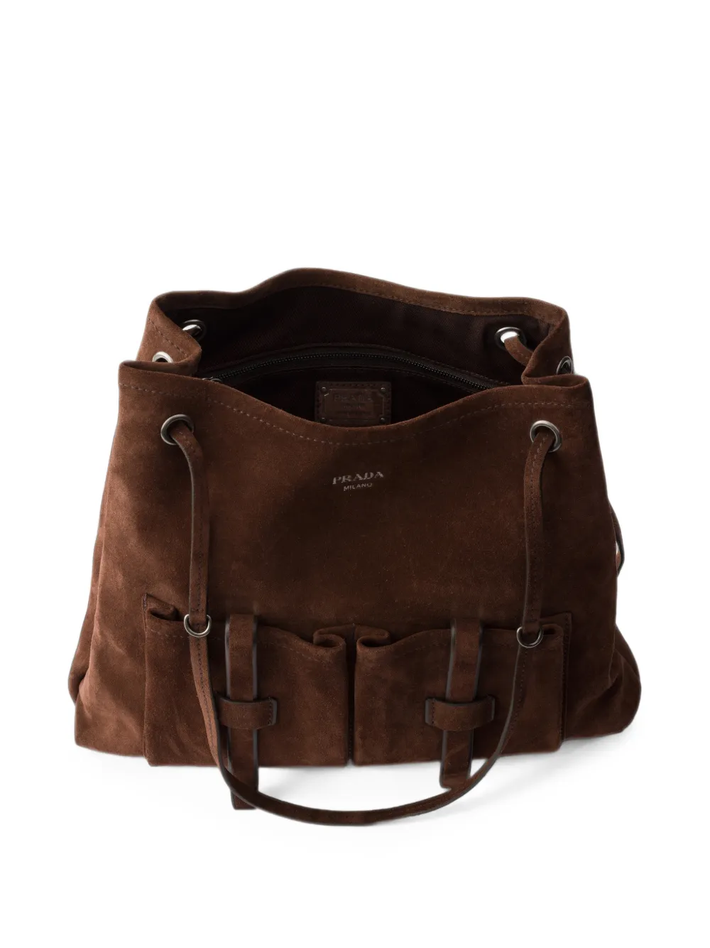 Prada Grote Route suède tas Bruin