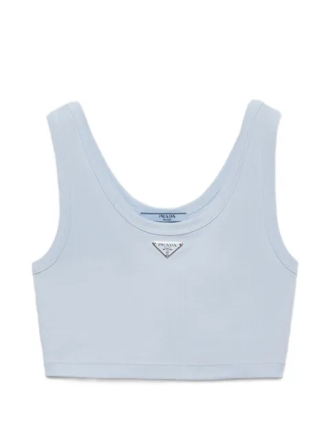Prada ribbed knit cotton crop top