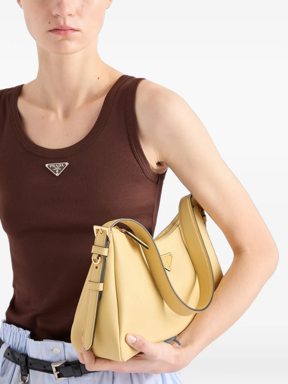 Prada Ribgebreide tanktop Bruin
