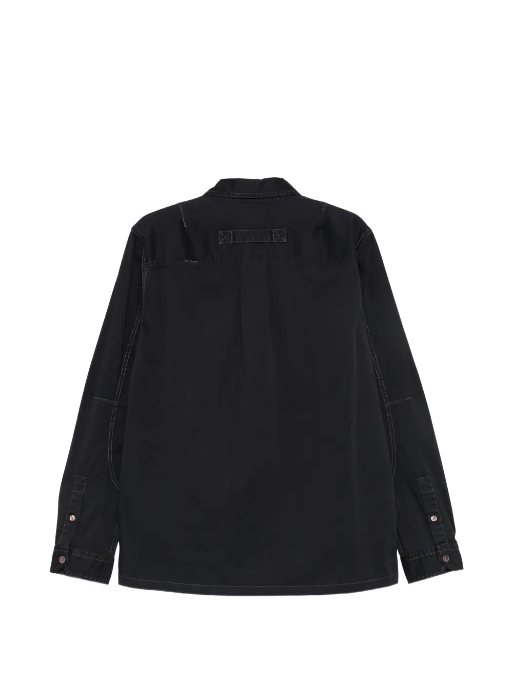Paul Smith contrast-stitch chest-pocket shirt Blauw