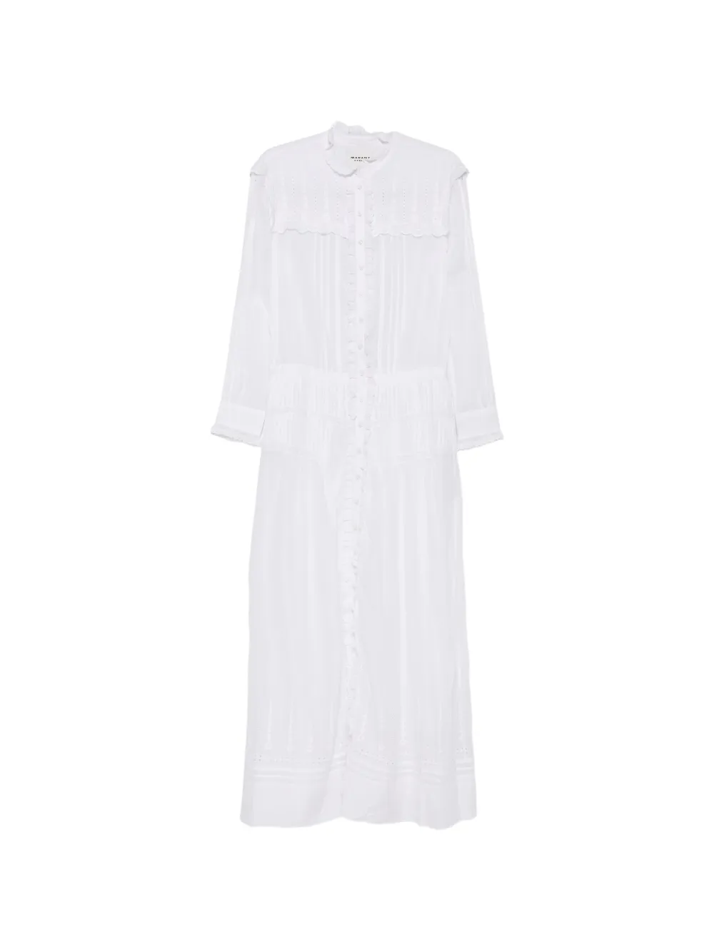 MARANT ÉTOILE robe longue Lonie à volants en broderie anglaise - Blanc MARANT ÉTOILE robe longue Lonie à volants en broderie anglaise - Blanc