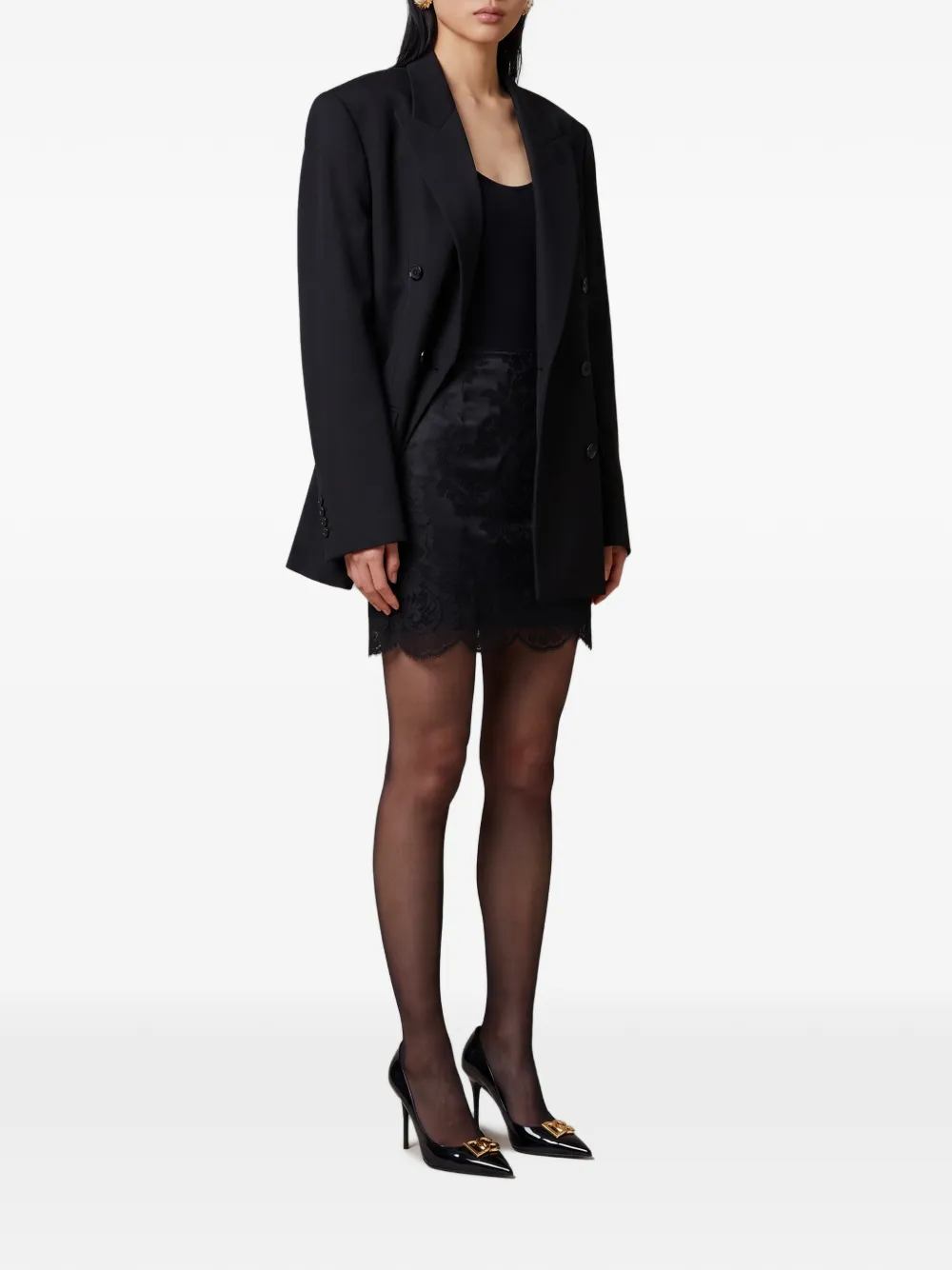 Dolce & Gabbana Mini-rok met kant Zwart