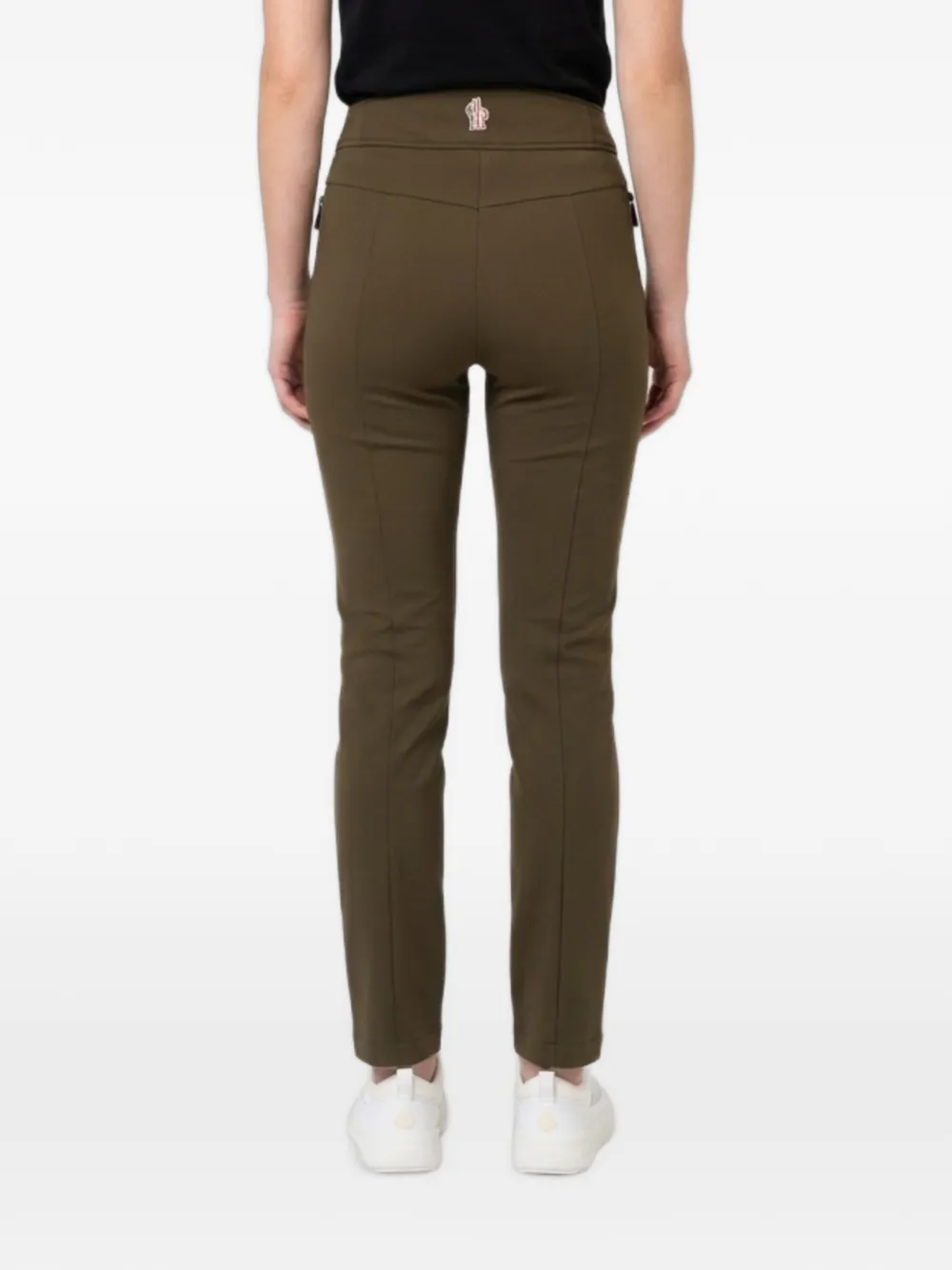 Moncler Grenoble Slim-fit broek met naden Groen