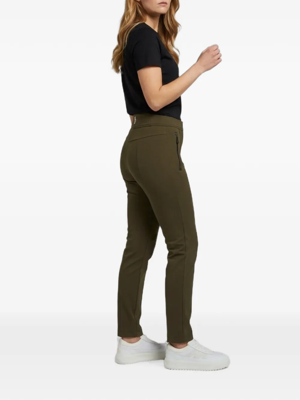 Moncler Grenoble Slim-fit broek met naden Groen