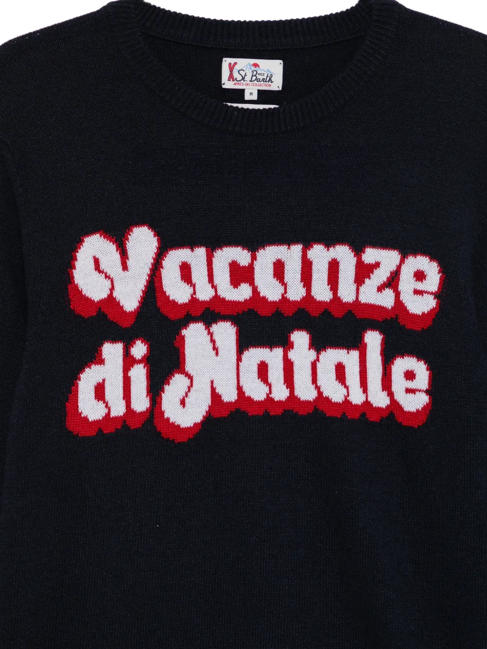 MC2 Saint Barth logo-intarsia wool sweater Zwart
