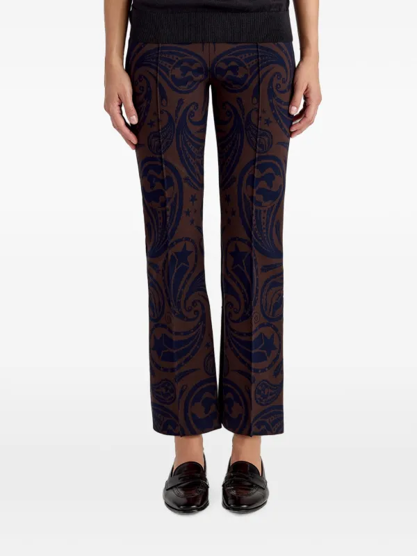 High Sport Kick Cropped Trousers in Brown