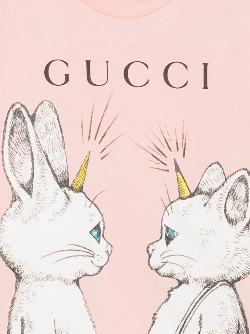 Gucci Kids animal-print logo-print T-shirt Roze