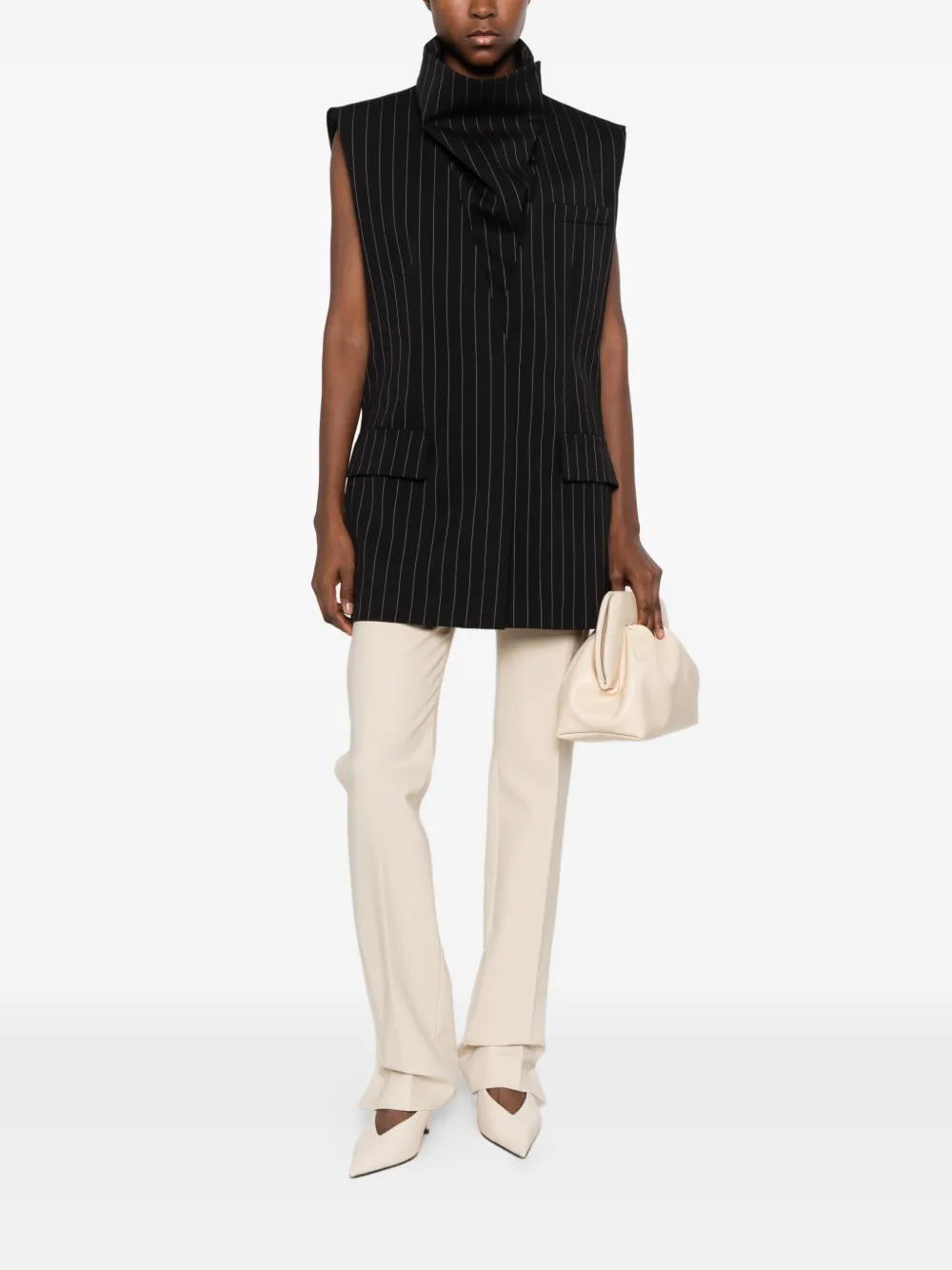 Sportmax pinstripe-pattern waistcoat Zwart