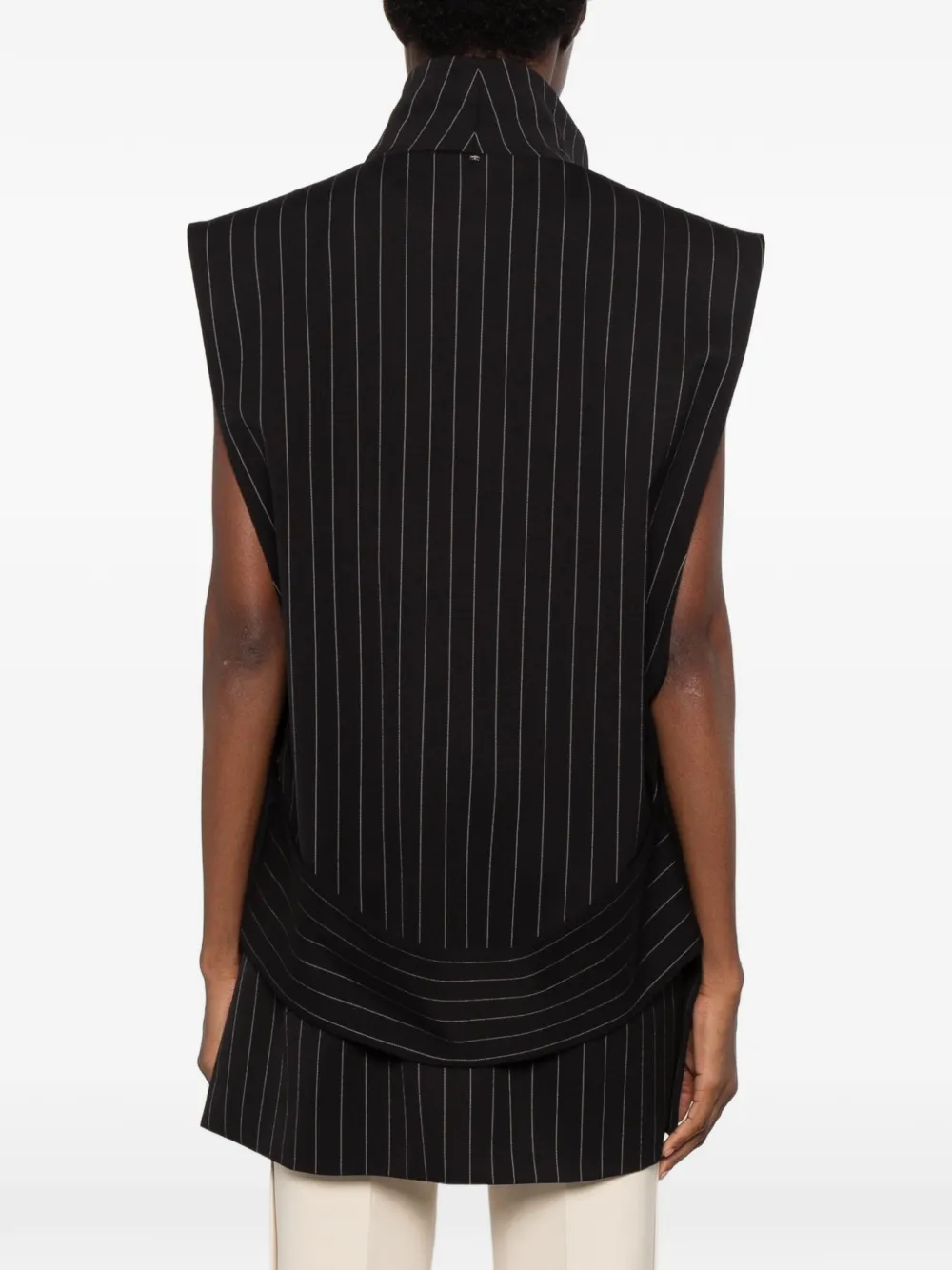 Sportmax pinstripe-pattern waistcoat Zwart