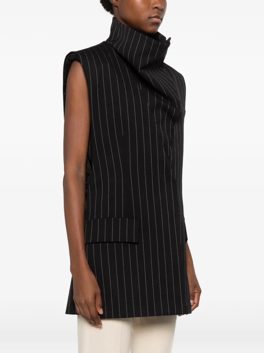 Sportmax pinstripe-pattern waistcoat Zwart